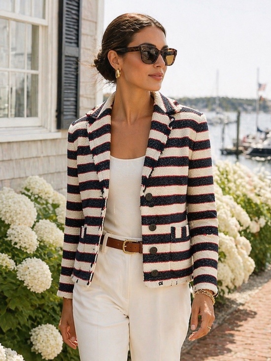 J. Crew Jackets & Blazers - J CREW NWT Cotton-Blend 'Legion' Striped Jacke/Blazer